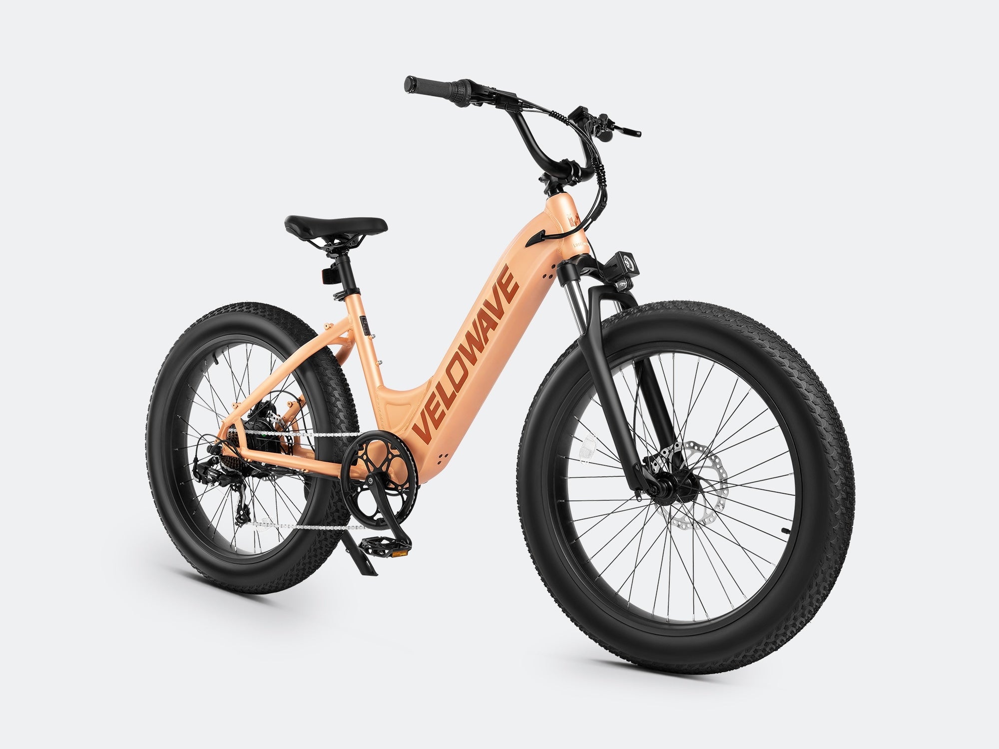 VELOWAVE Electric_Bicycles Rover Step-Thru Electric Bike#color_rose-gold