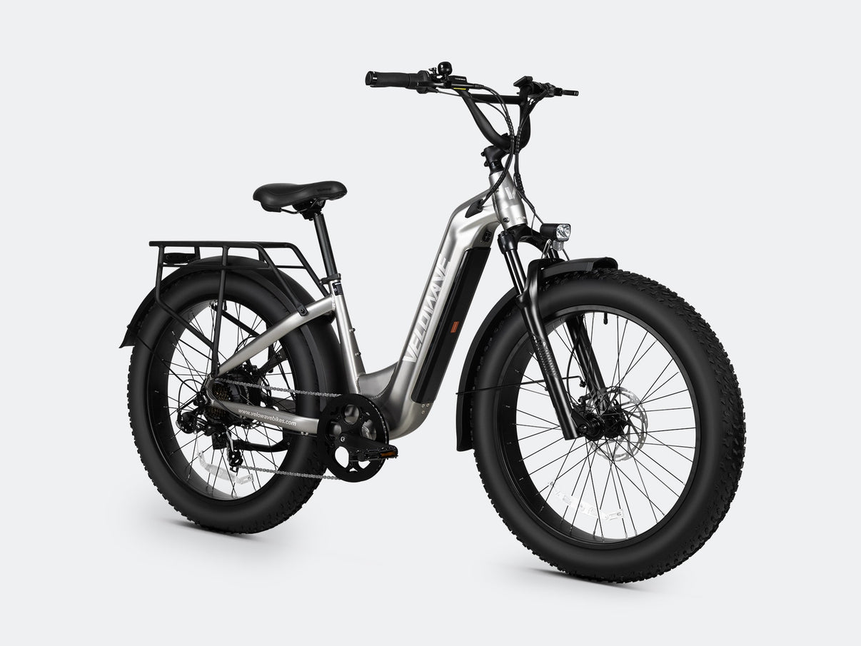 VELOWAVE Electric_Bicycles Silver Ranger Step-Thru 3.0 Electric Bike#color_silver