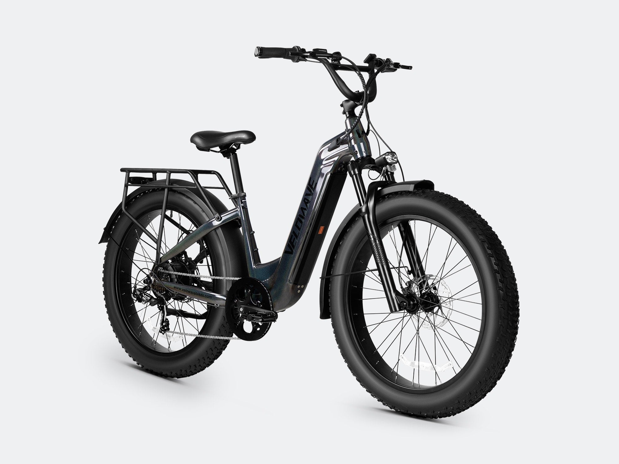 VELOWAVE Electric_Bicycles Silver Ranger Step-Thru 3.0 Electric Bike#color_shiny-black