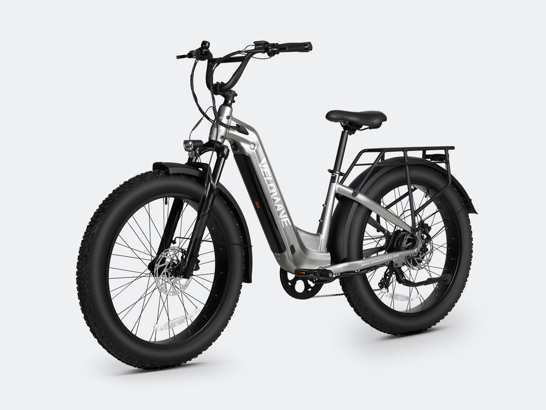 VELOWAVE Electric_Bicycles Silver Ranger Step-Thru 3.0 Electric Bike#color_silver