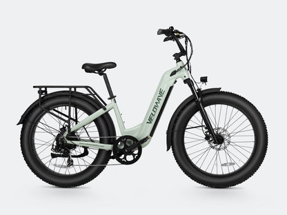 VELOWAVE Electric_Bicycles Silver Ranger Step-Thru 3.0 Electric Bike#color_pale-green