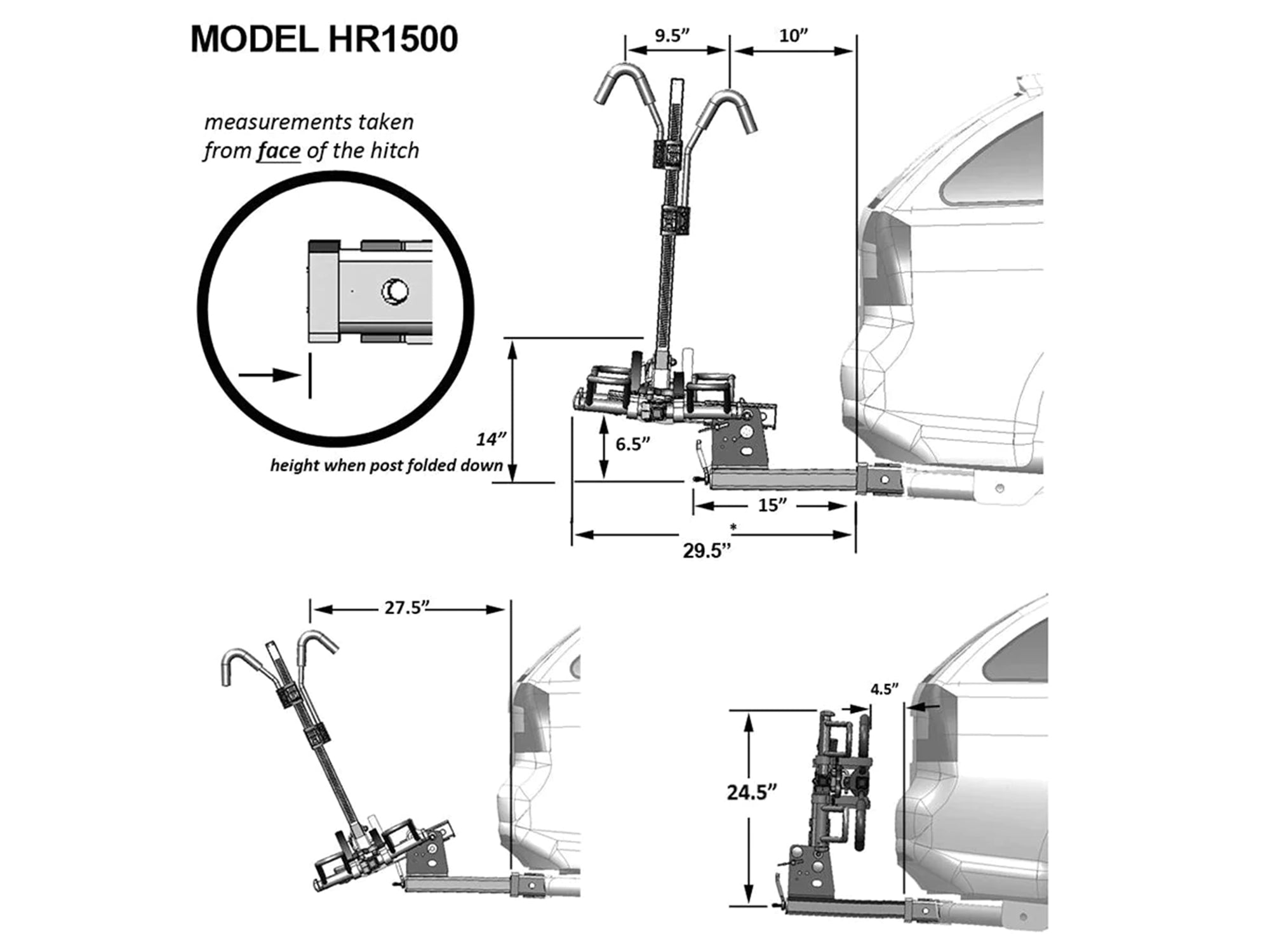 Hollywood Racks eBike Rack Hollywood Racks HR1500 Sport Rider for Electric Bikes